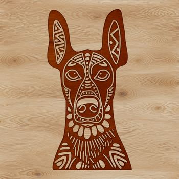 Vector graphic representation of a Doberman Pinscher breed, suitable for digital crafting projects.