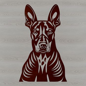 A vector art representation of a Doberman Pinscher, ideal for use in digital design and DIY crafting projects.