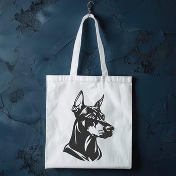 High-quality graphic of a Doberman Pinscher breed profile, ideal for cutting machine and laser engraving templates.