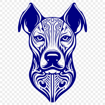 A high-quality illustration of a Doberman Pinscher's head, suitable for vector design and cutting machine templates.