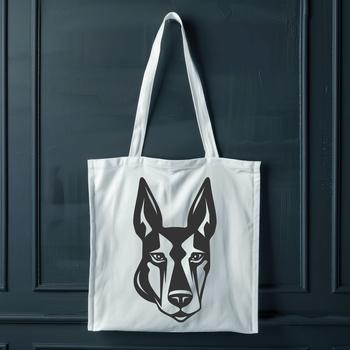 A illustration of a Doberman Pinscher's head with detailed features suitable for vector art design.