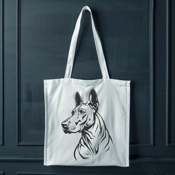 Close-up of a Doberman Pinscher's head, vector illustration suitable for various designs.