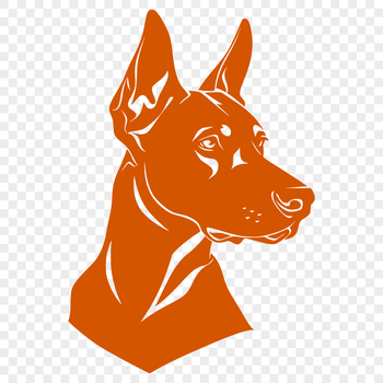 A high-quality digital illustration of a Doberman Pinscher's head.