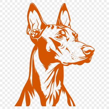 A detailed vector design of a Doberman Pinscher dog, ideal for use in various digital projects.