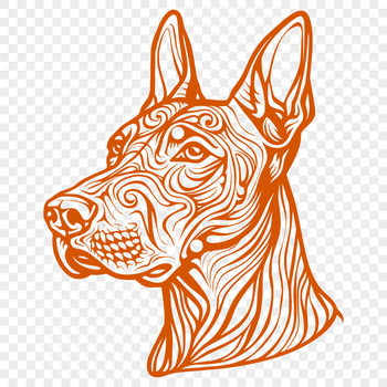 A high-quality illustration of a Doberman Pinscher's head, ideal for vector design and commercial or personal projects.
