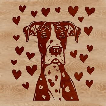 An illustration of a Great Dane in a simplified style, perfect for use as clip art or in digital projects.