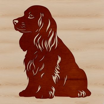 Illustration of a sitting Cocker Spaniel, suitable for personal or commercial use.