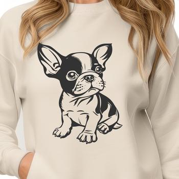 A high-quality illustration of a Boston Terrier's head, suitable for vector graphics and various design applications.