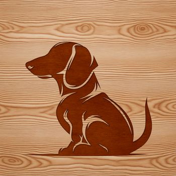 A seated dachshund illustration created in vector format.