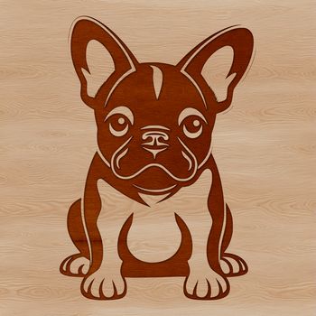 A sitting French Bulldog in vector format.