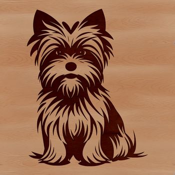A sitting Yorkshire terrier dog breed illustration in vector format.