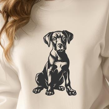 Sitting Doberman Pinscher Stencil