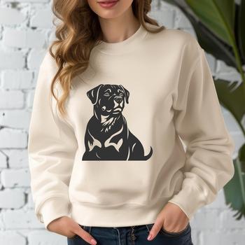 Rottweiler dog breed illustration in vector format, suitable for various applications.