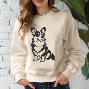 A digital representation of a Corgi animal in its entirety, created as a scalable vector graphic.
