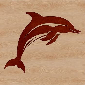 A realistic illustration of a wild dolphin in the ocean.