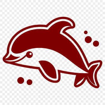 A detailed illustration of a dolphin's full body, suitable for vector design and cutting machine projects.