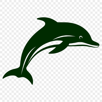 A high-quality digital illustration of a dolphin in its full body form, suitable for various graphic design applications.