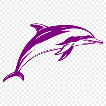A digital representation of a marine mammal, showcasing its entire anatomy in a simple yet accurate design.