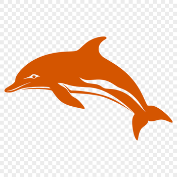 A detailed illustration of a dolphin's full body, suitable for vector design and cutting machine applications.