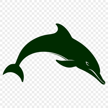 An SVG vector graphic featuring a dolphin as a detailed sea creature design.