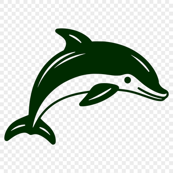 A detailed illustration of a dolphin in full body pose, suitable for various design applications.