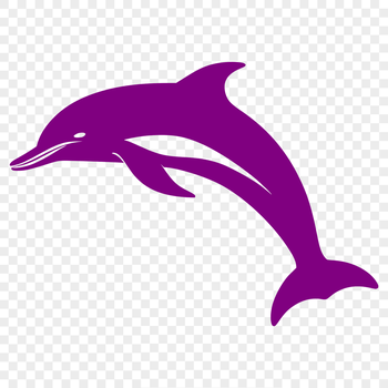 A detailed illustration of a dolphin's full body, suitable for vector art design.