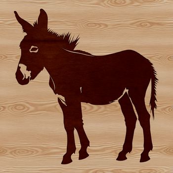 A free-standing animal illustration of a donkey in vector format.