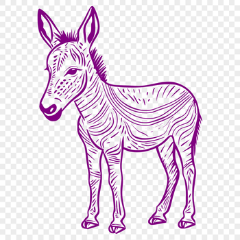A standing donkey with ornate details, suitable for vector art and design.