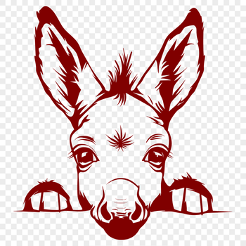 Peeking Donkey Vector Illustration