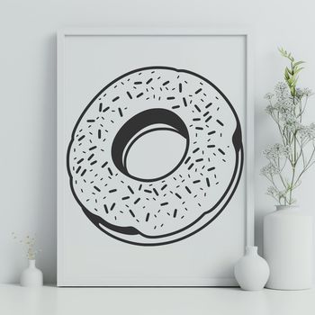 A stylized illustration of a donut, suitable for vector design or clip art.
