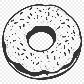 A donut made up of a ring-shaped base with a hole in the center.