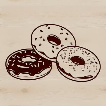 A colorful donut illustration made from vector graphics, suitable for various uses.