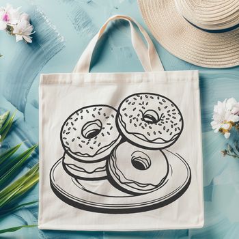 A stylized illustration of a donut, vector graphic dessert design.