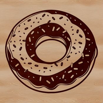 A colorful illustration of a donut in various styles and sizes.