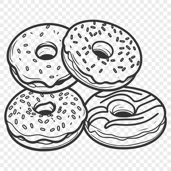 A stylized illustration of a donut, suitable for graphic design projects.