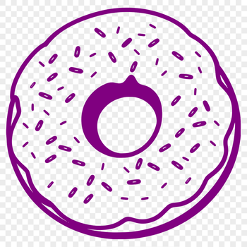 A digital illustration of a single glazed donut on a white background.