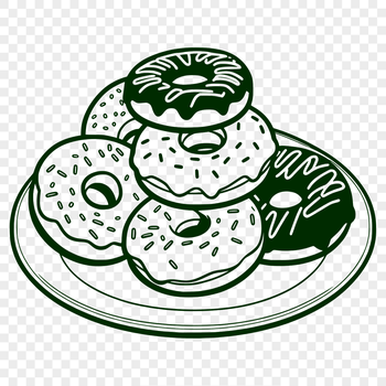 A stylized illustration of a sweet treat, suitable for use in digital design projects.