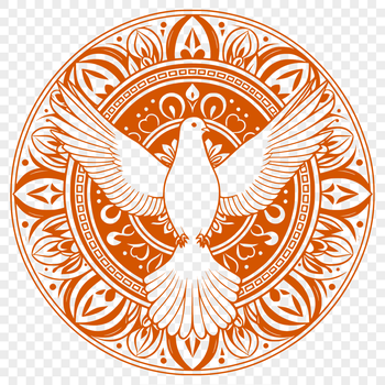 Vector illustration of a dove, a symbol often associated with peace and spirituality in various cultures.