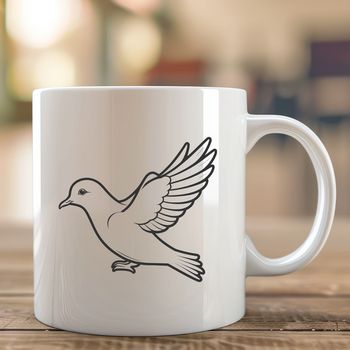 A white dove perched on a branch, made from vector shapes for easy editing.