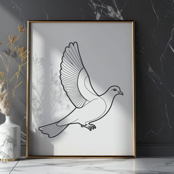 White dove bird symbol in high-quality vector format.