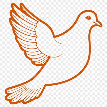 A realistic illustration of a dove in flight, suitable for vector art designs.