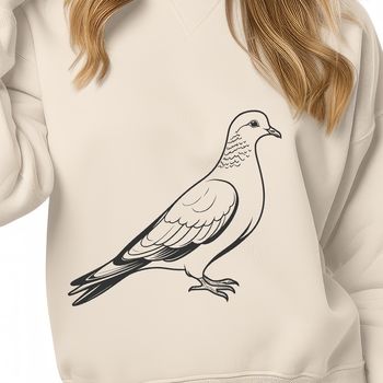 A detailed illustration of a dove, suitable for use in various digital designs.