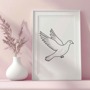 A high-quality digital illustration of a dove, suitable for use in various design contexts.