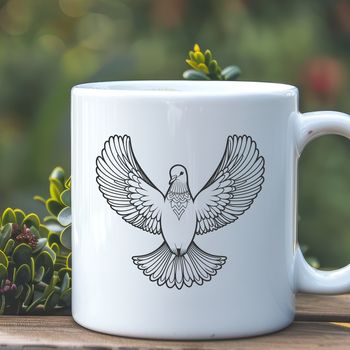 Vector illustration of a dove, a symbolic bird in various religious contexts.