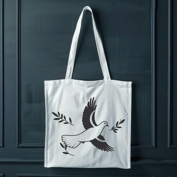 A white dove in flight, depicted as a simple vector graphic.