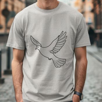 A simple illustration of a white dove with outstretched wings, suitable for vector design and digital cutting projects.