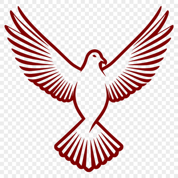 A detailed, digital illustration of a dove in flight, suitable for vector design projects.