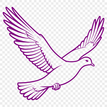 Illustrated dove graphic in vector format.