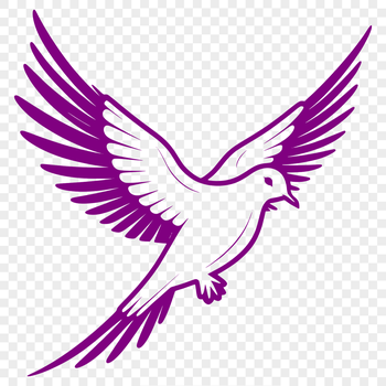 A dove illustrated in clean vector lines, suitable for various designs.