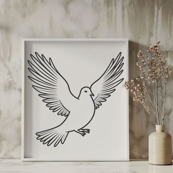 A vector illustration of a dove, a symbol often associated with peace and serenity in various religious contexts.